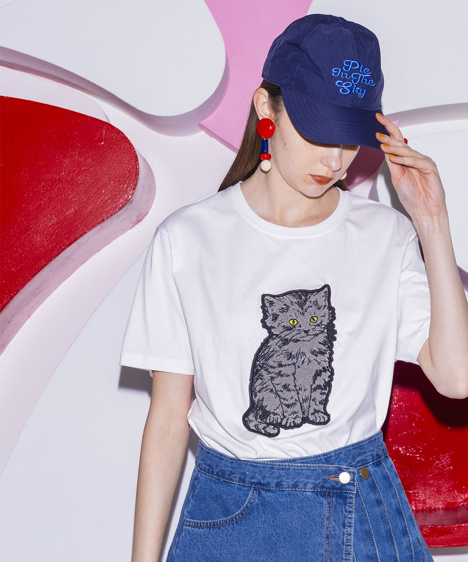 【WEB先行予約】SIMEON FARRAR / CAT PATCH T-shirt