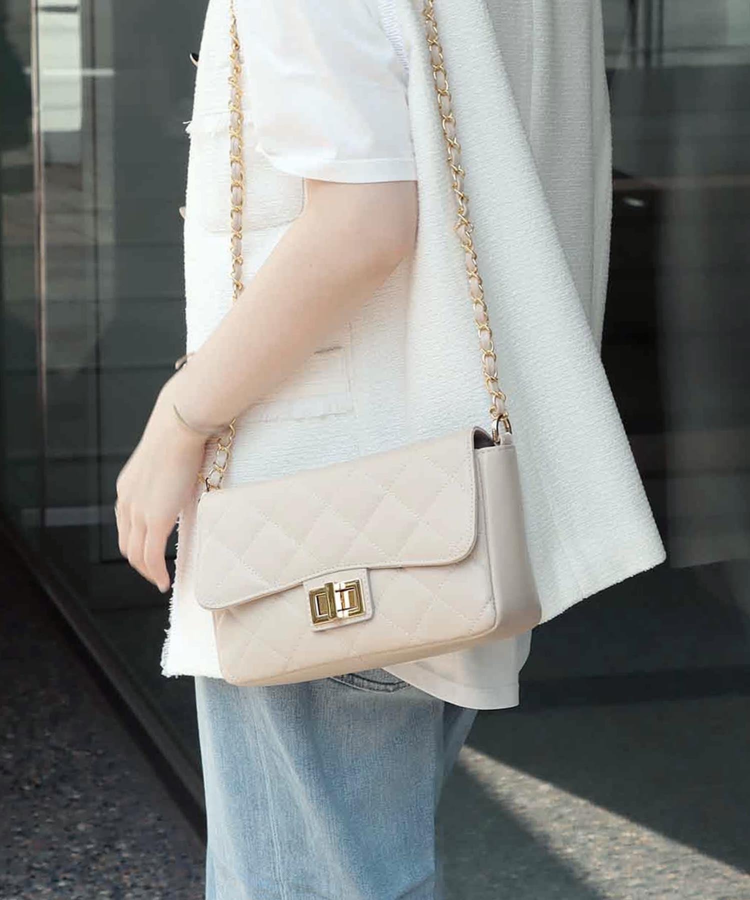 【Mサイズ】チェーンバッグ イタリアンキルティングレザー【VIOLAd'ORO/ヴィオラドーロ】