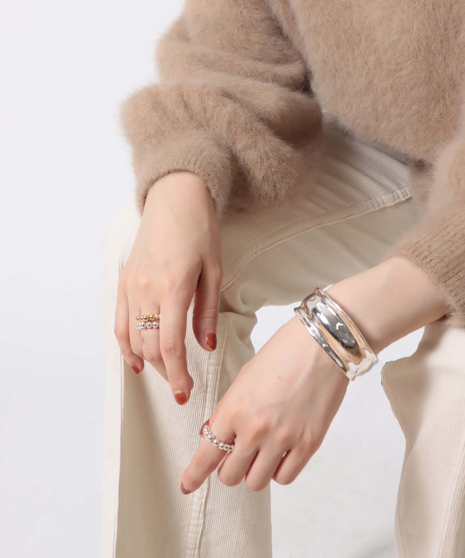 バングル Curve point Bangle【Nothing And Others/ナッシングアンドアザーズ】《WEB/一部店舗限定》