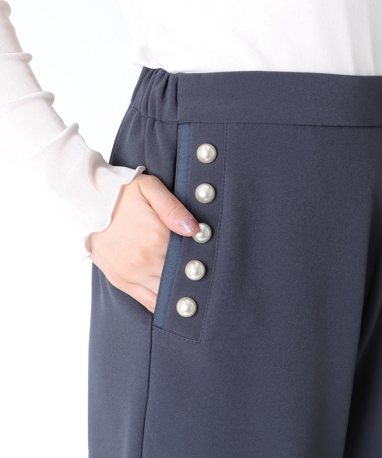 パール付きガウチョパンツ