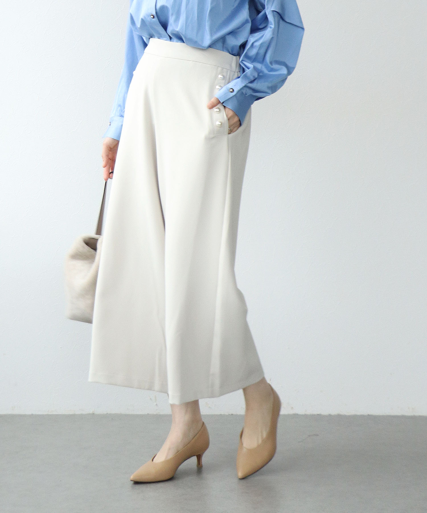 パール付きガウチョパンツ