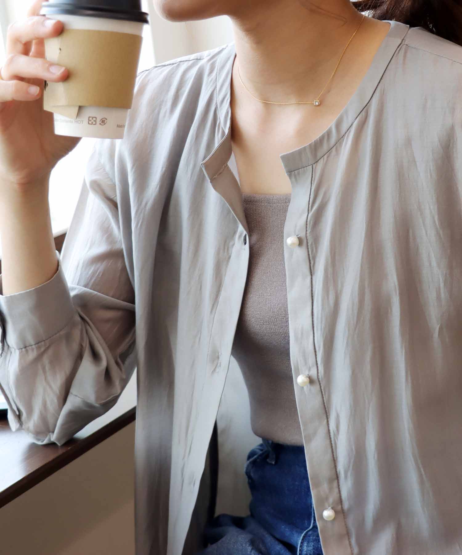 エアリーテンセル ロングシャツ