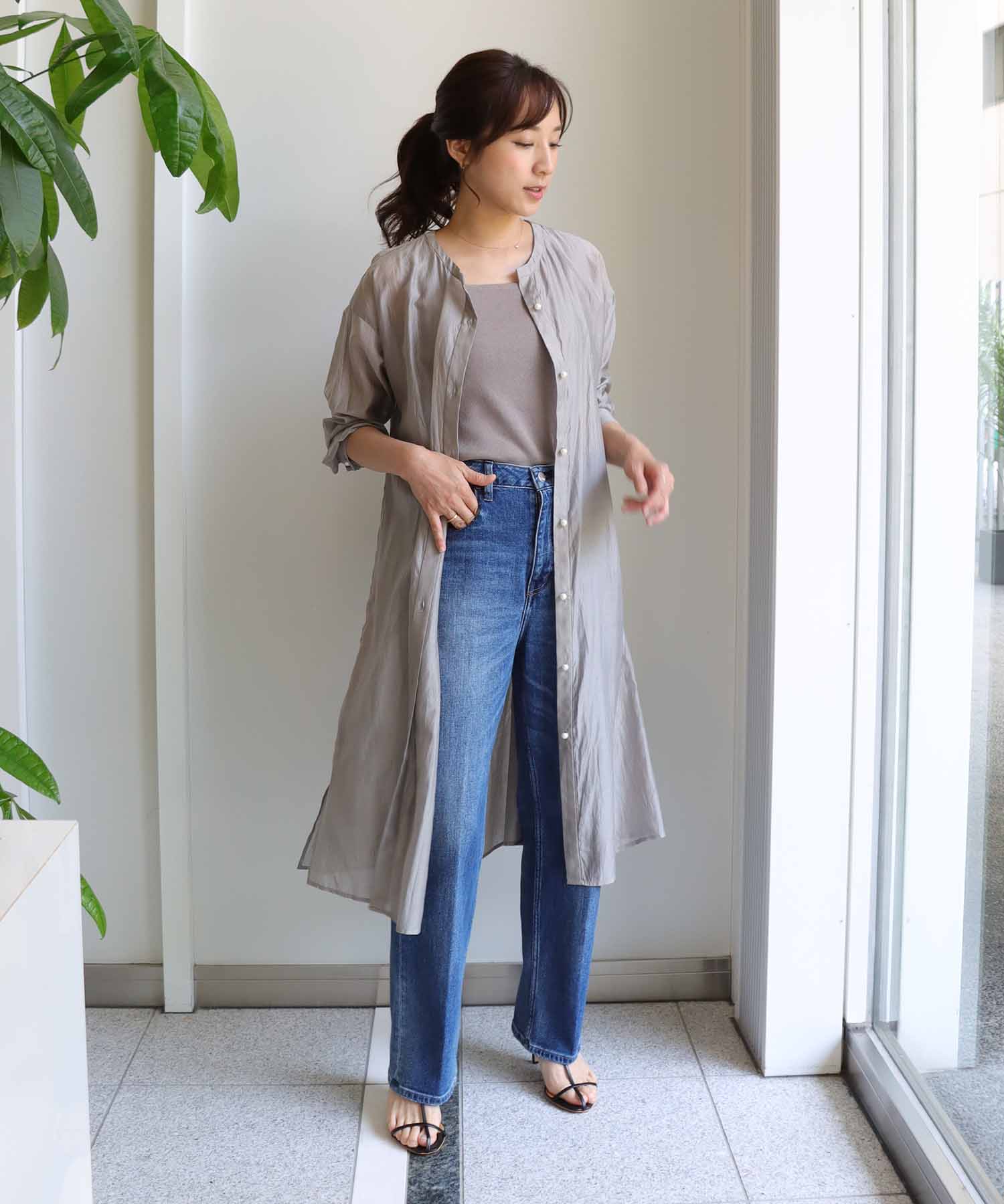 エアリーテンセル ロングシャツ