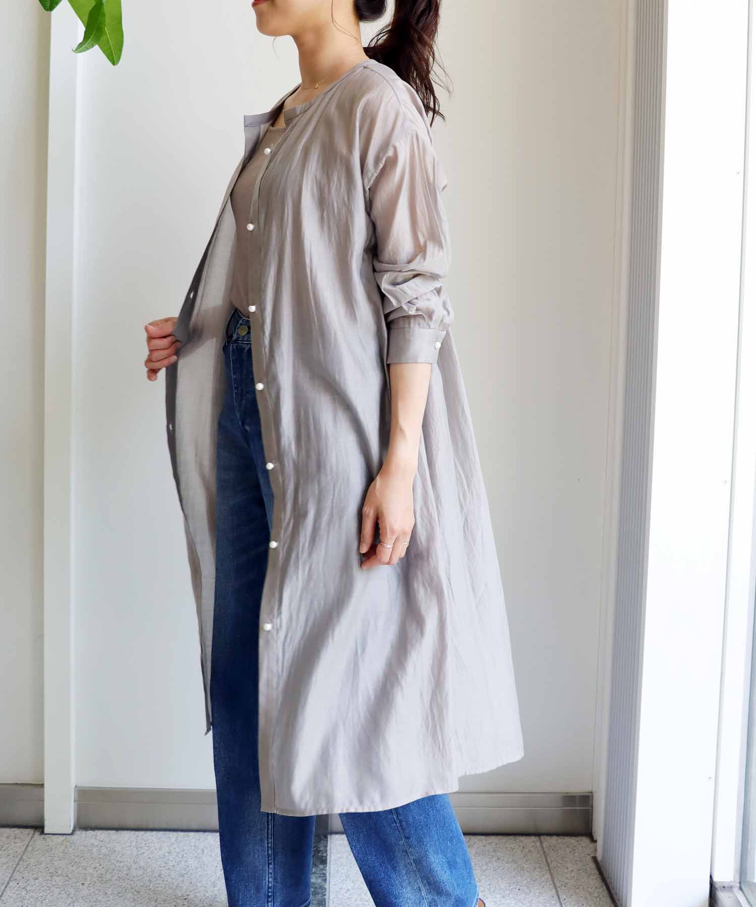 エアリーテンセル ロングシャツ