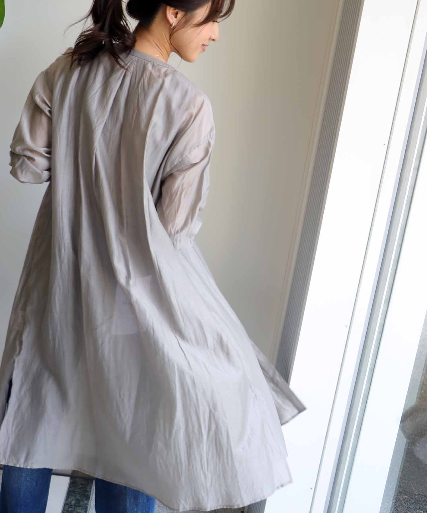 エアリーテンセル ロングシャツ