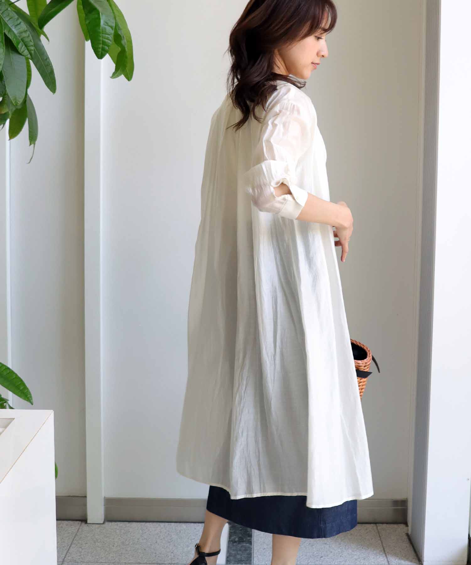 エアリーテンセル ロングシャツ