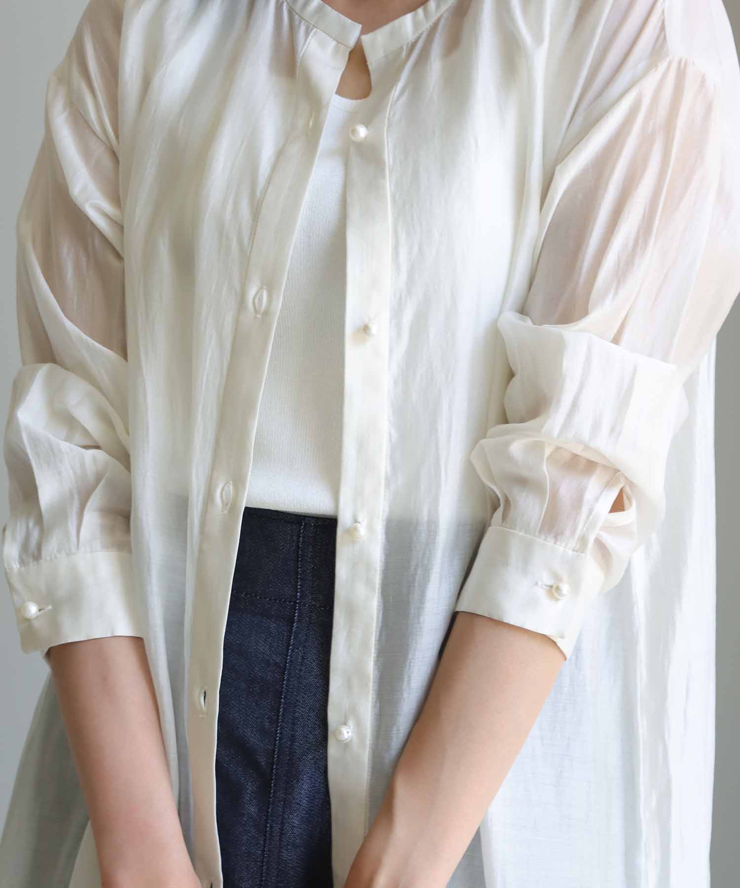 エアリーテンセル ロングシャツ