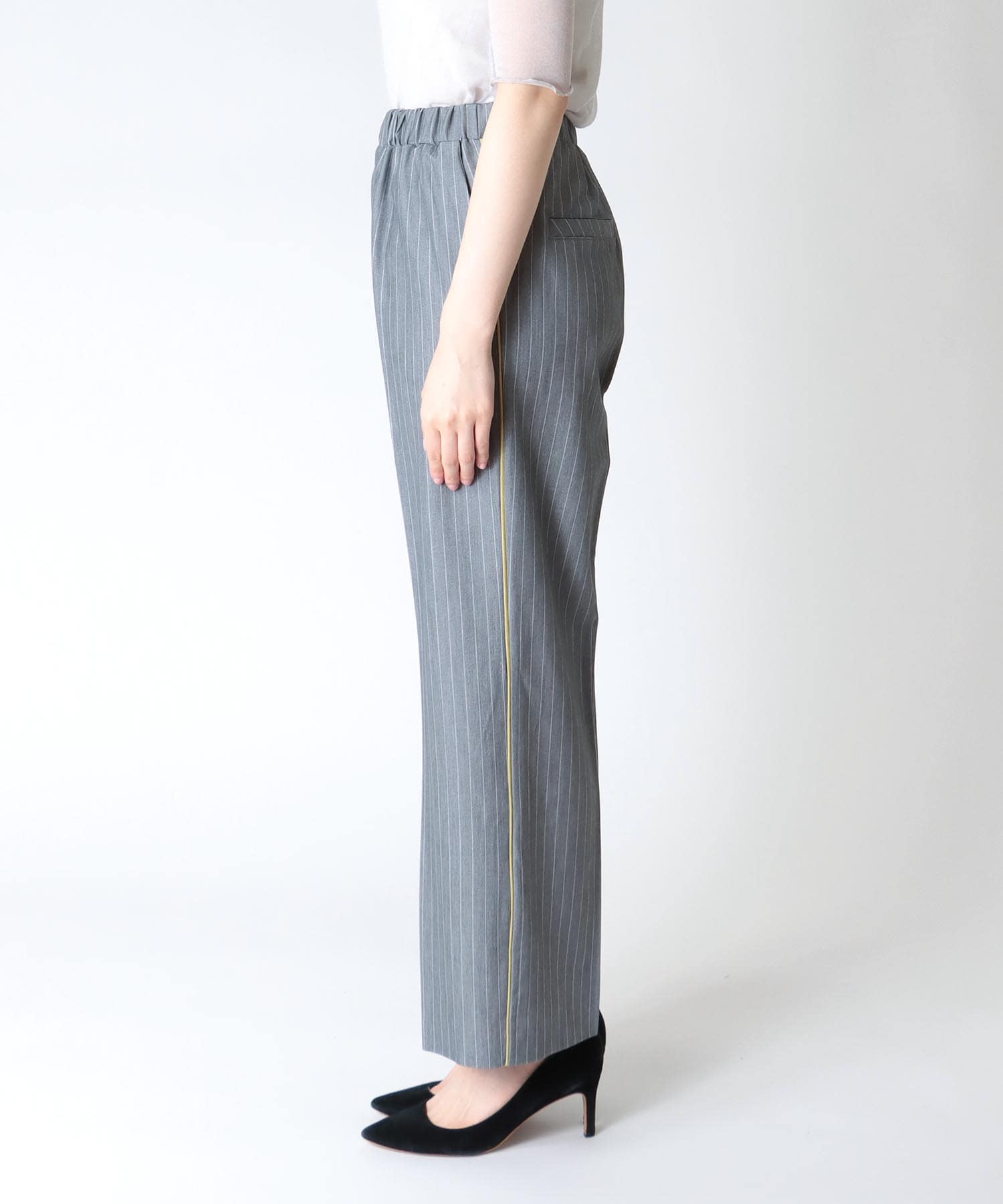 IPSE ストライプセットアップ トップス38＋ワイドパンツ36新品-