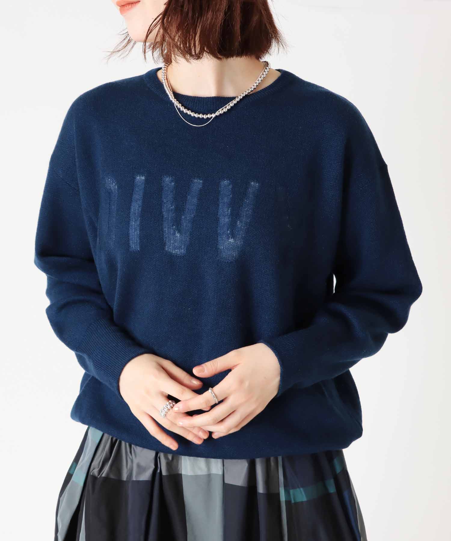 オーバーサイズ ロゴニット