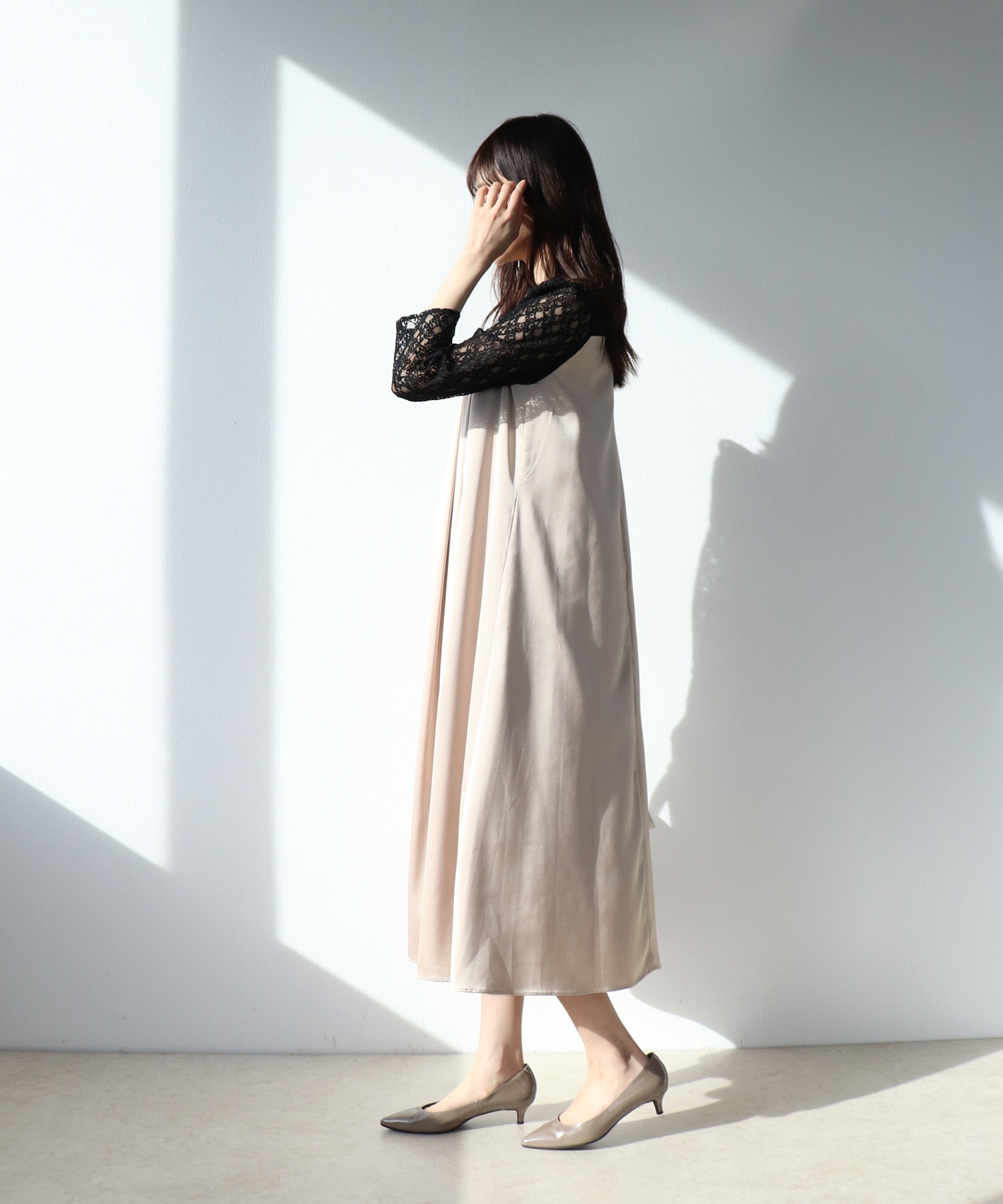 ヨーク切替えAラインドレス