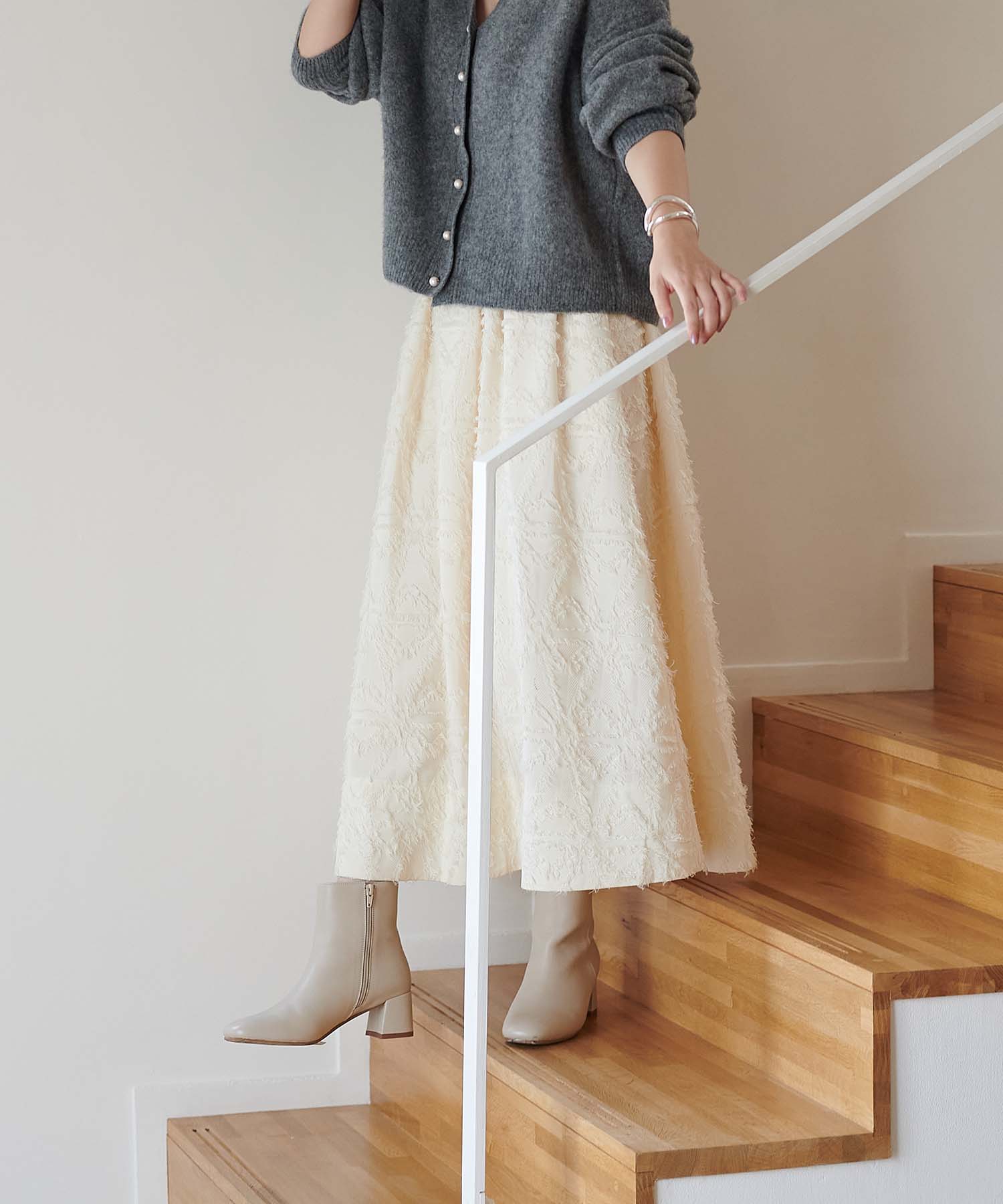 5cmヒール チャンキーヒールレザーショートブーツ