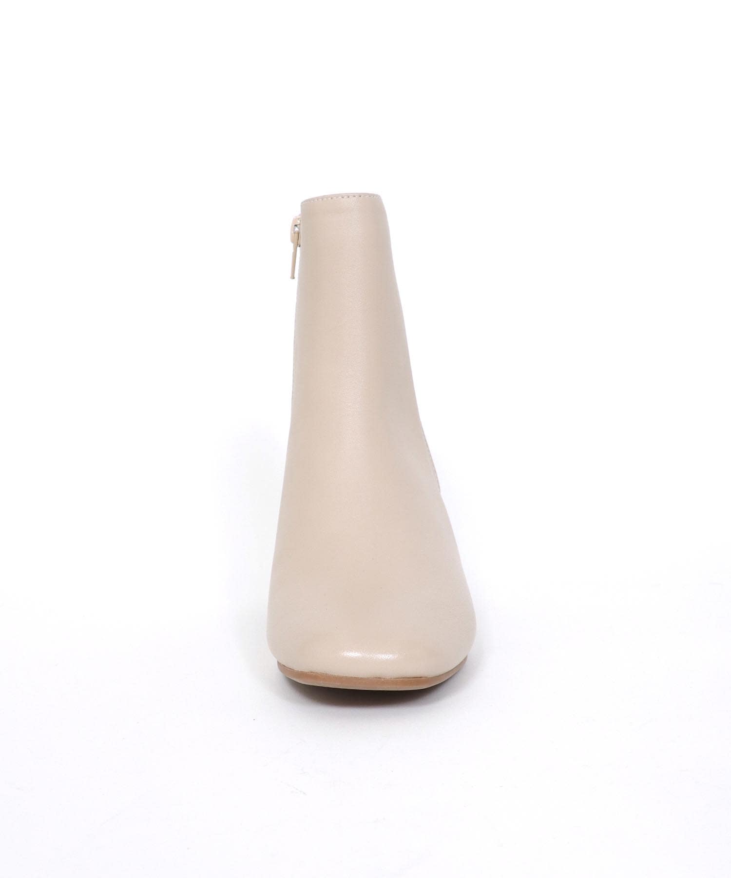 5cmヒール チャンキーヒールレザーショートブーツ