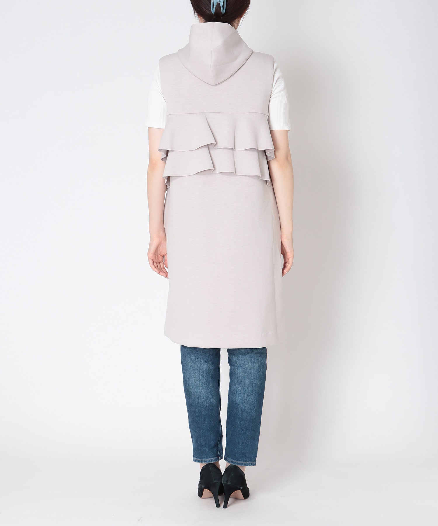 エアクッション ロング アシメフリルベスト