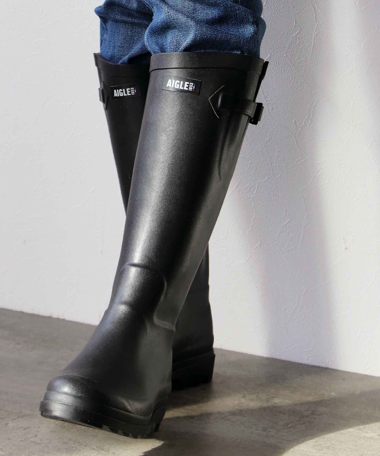 乗馬風バックル付きレインロングブーツAIGLENTINE 2 NL【AIGLE 