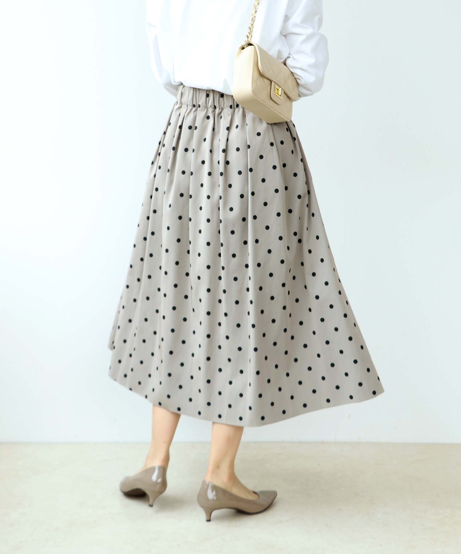 リバーシブルタフタスカート