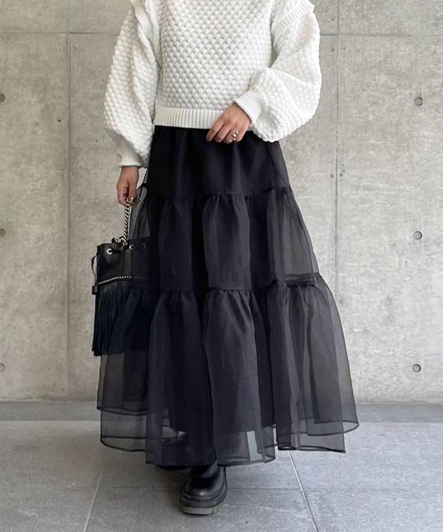 オーガンジーティアードスカート | AND ON JIONE STORE（アンドオン  