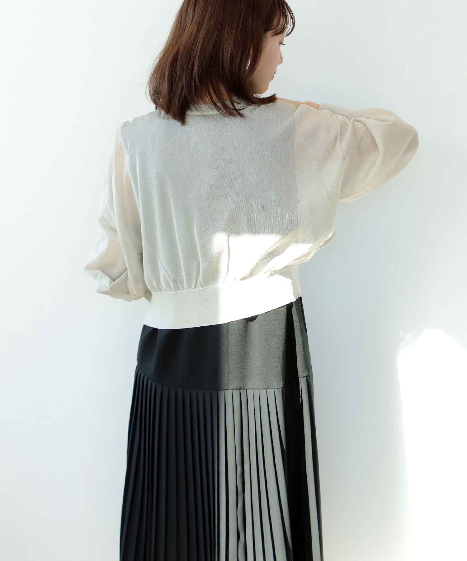 クルーネックシアーラメカーディガン | AND ON JIONE STORE