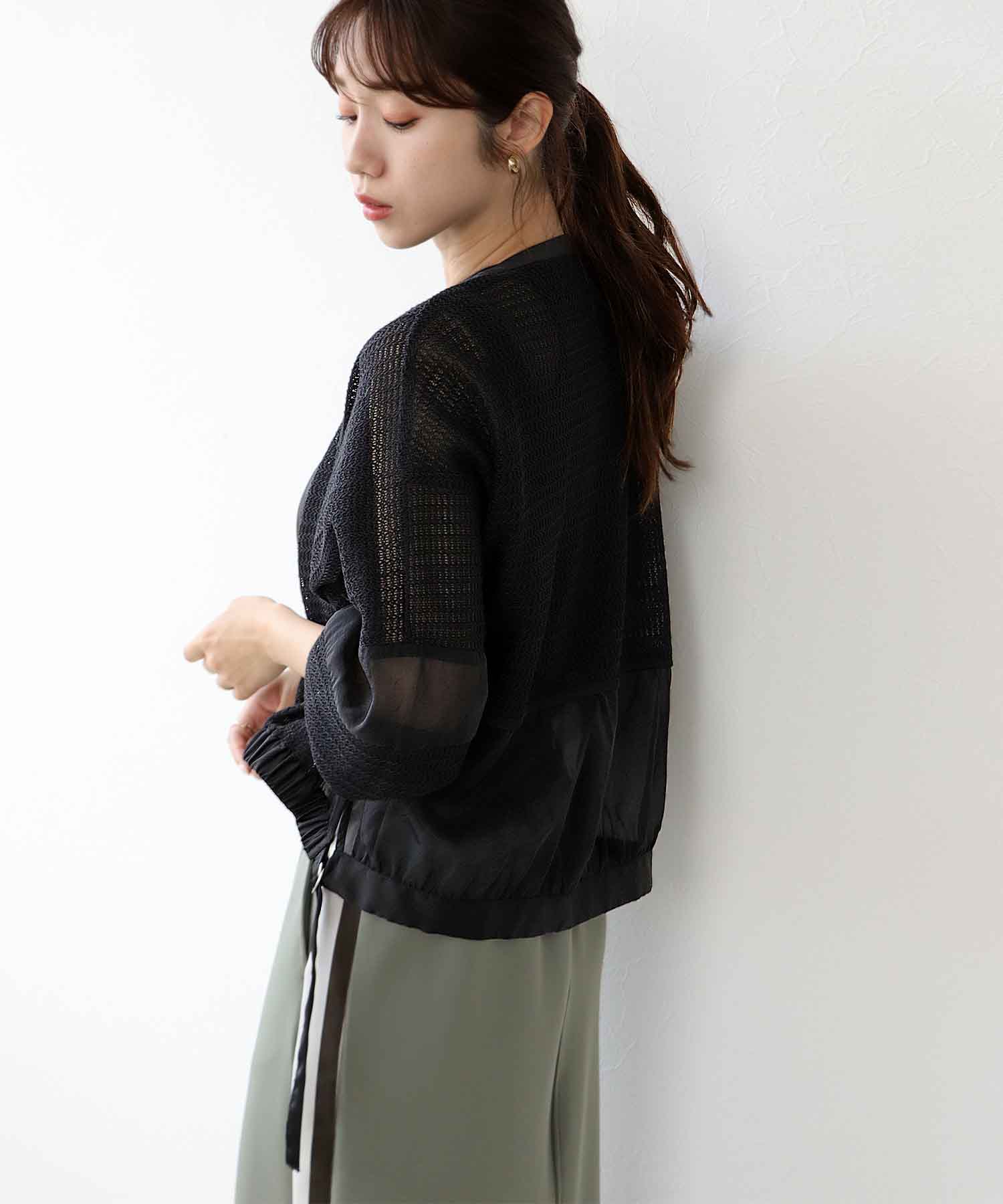 メッシュ切替えブルゾン