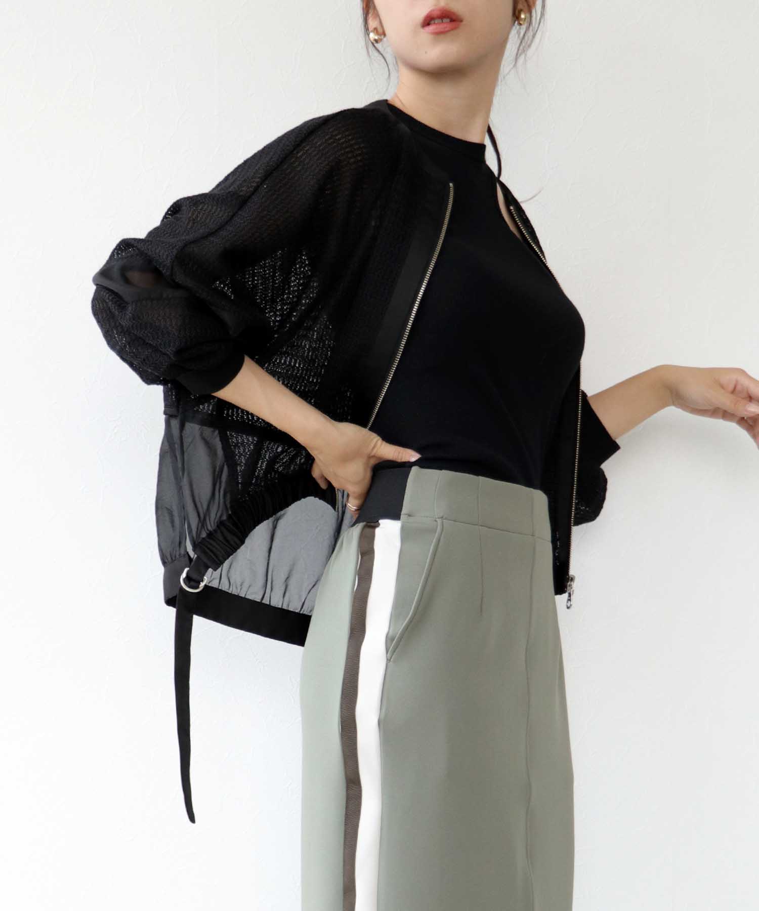 メッシュ切替えブルゾン