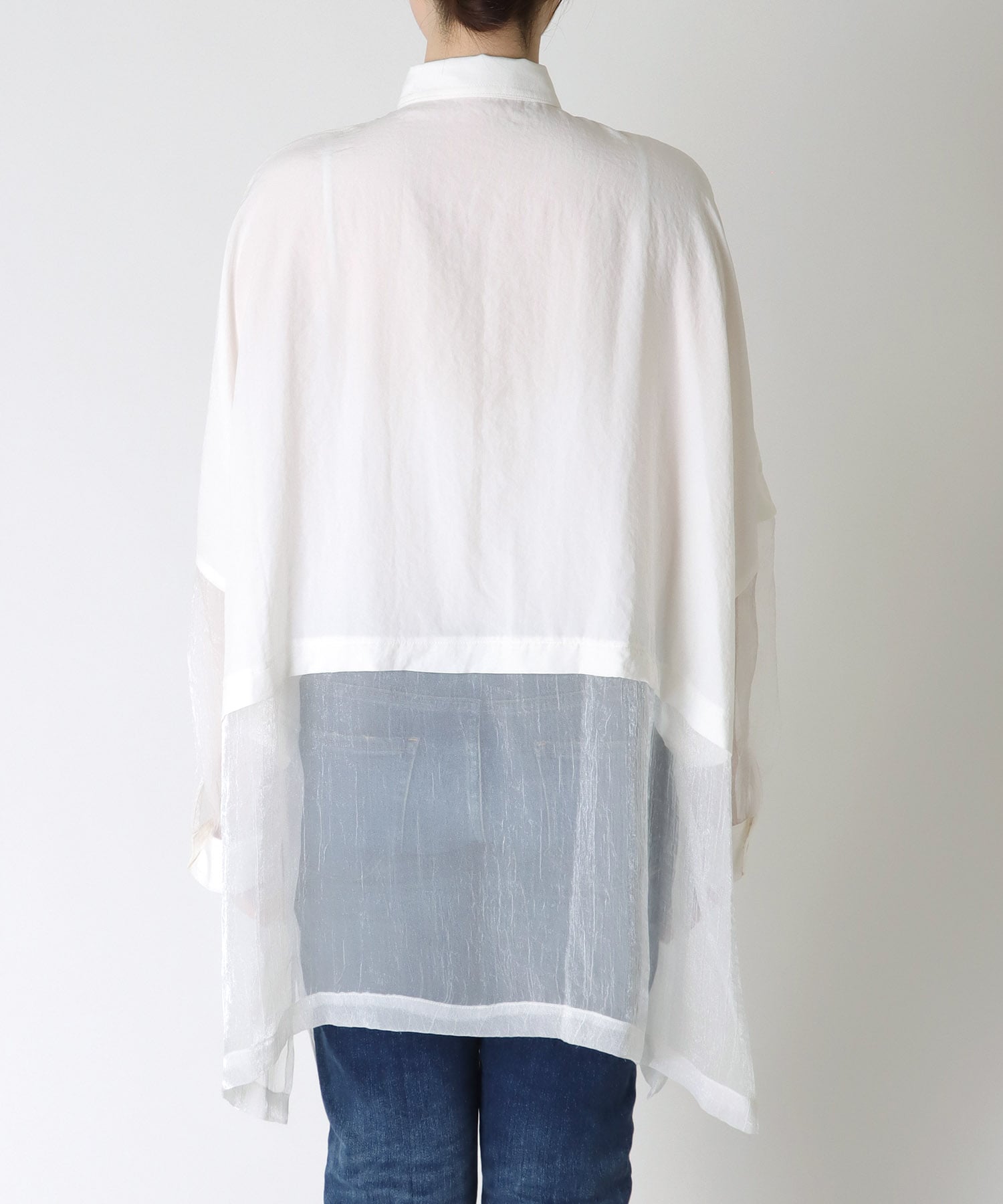 シャイニーシアーヘムロングシャツ