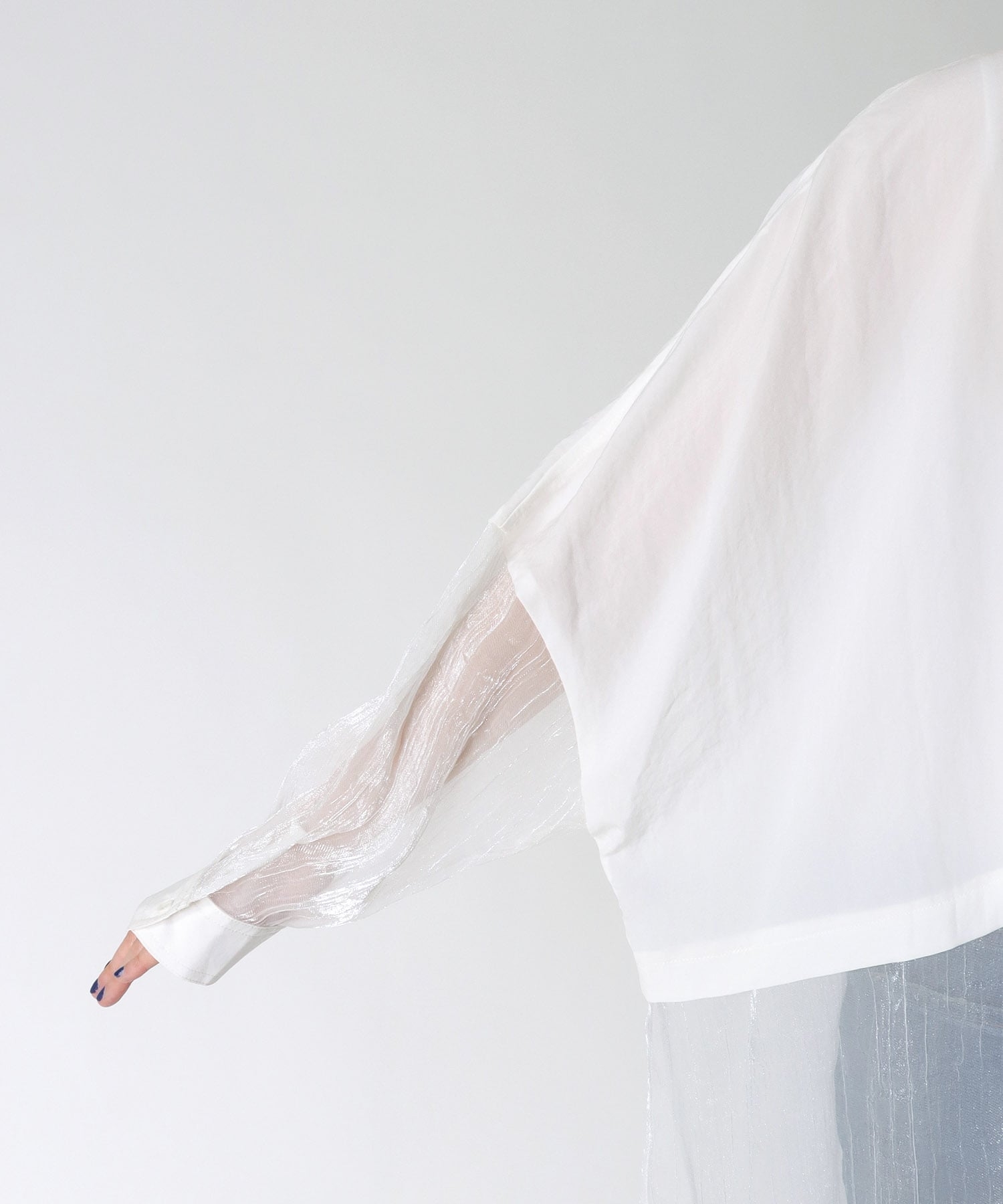 シャイニーシアーヘムロングシャツ
