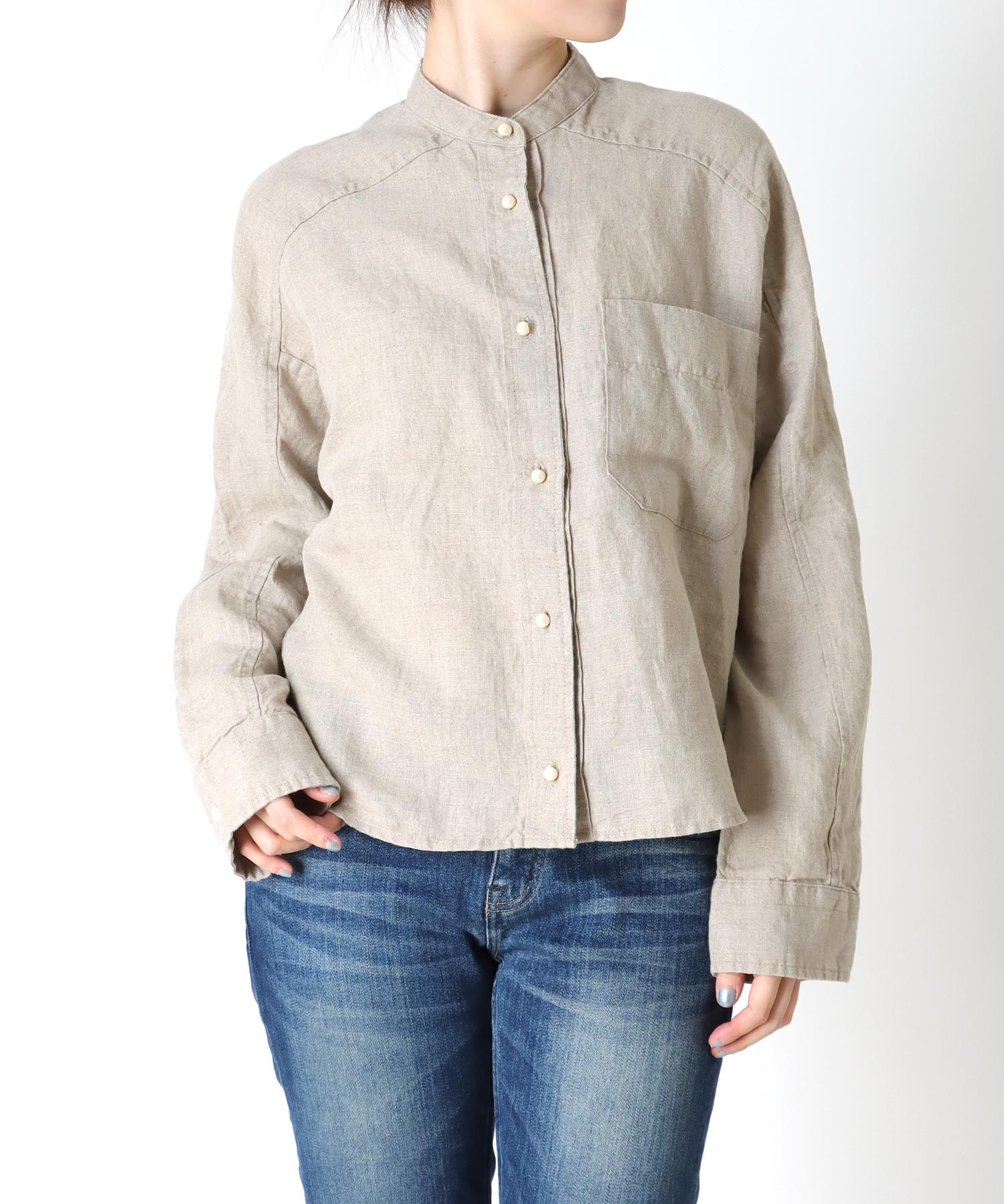 リネンバンドカラーシャツ | AND ON JIONE STORE（アンドオン）ジオン 