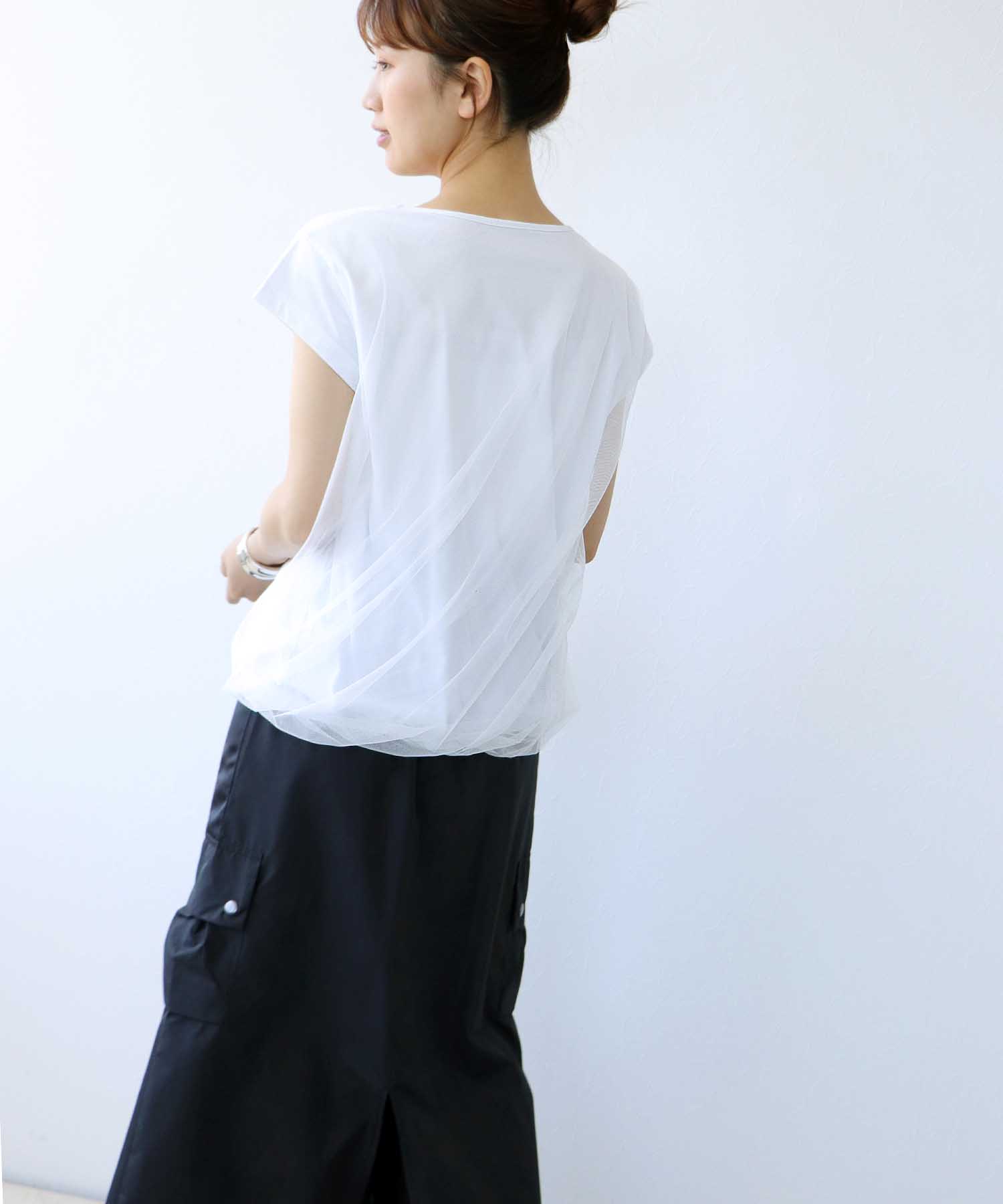 チュールドレープTシャツ