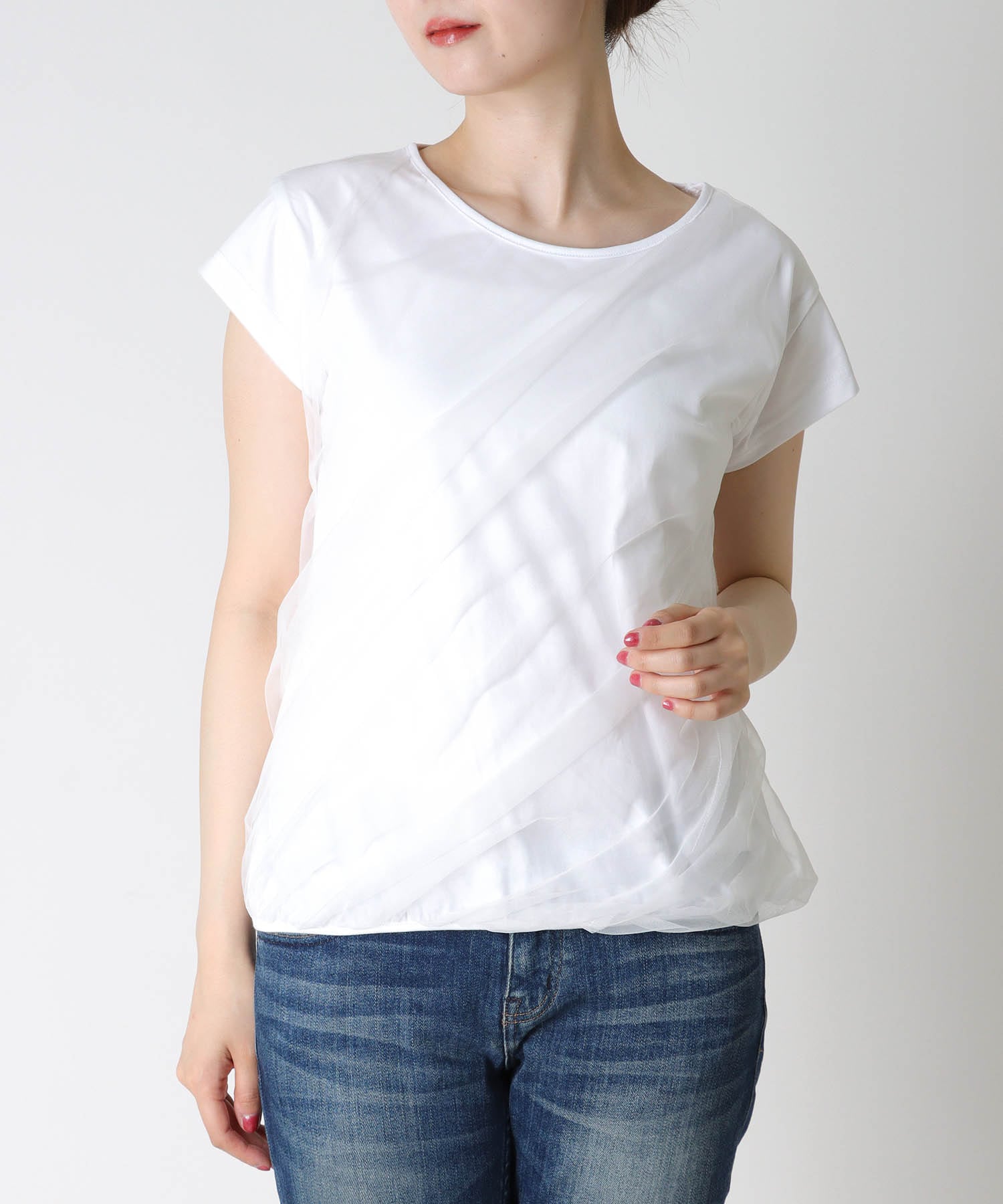 チュールドレープTシャツ