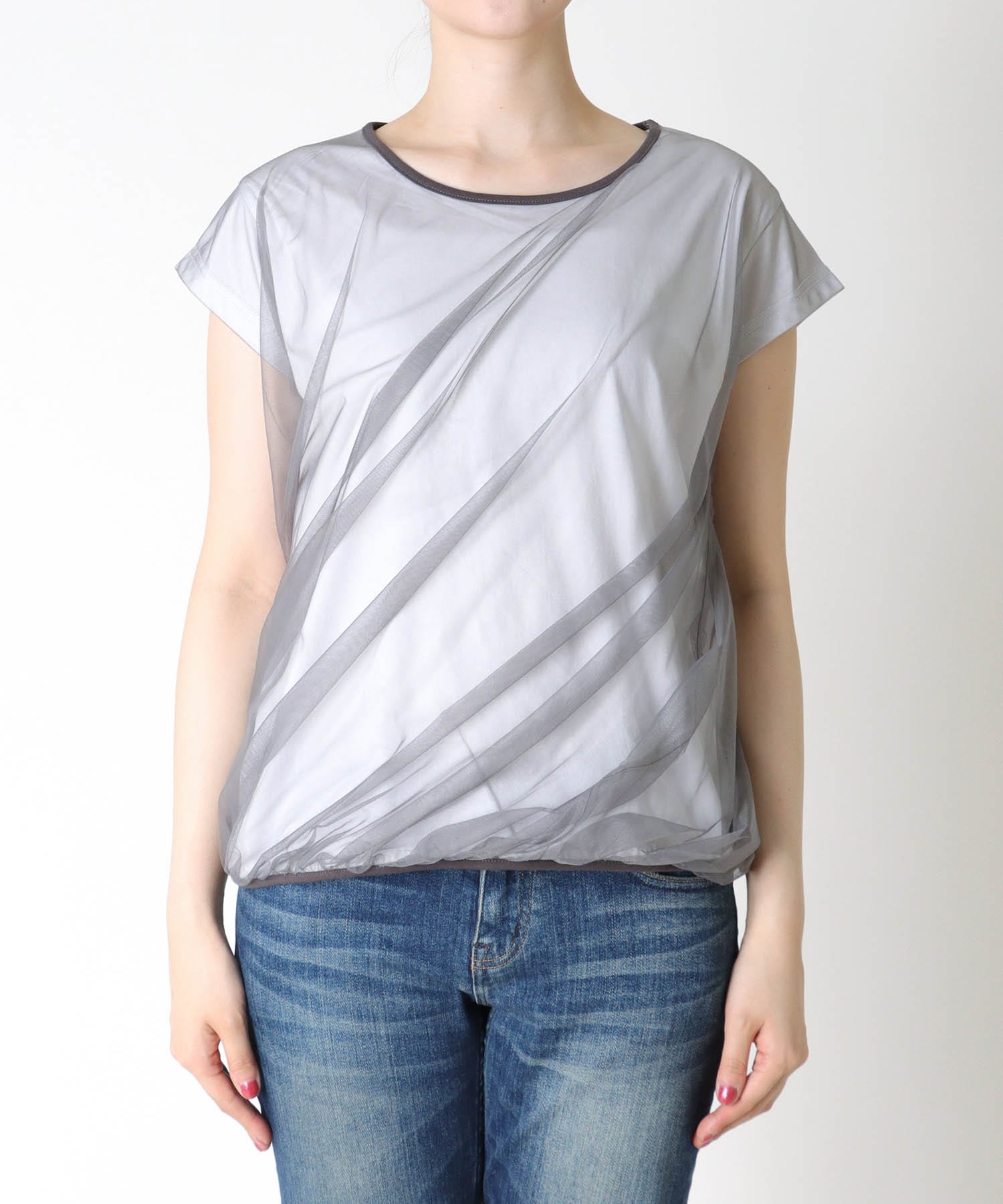 チュールドレープTシャツ