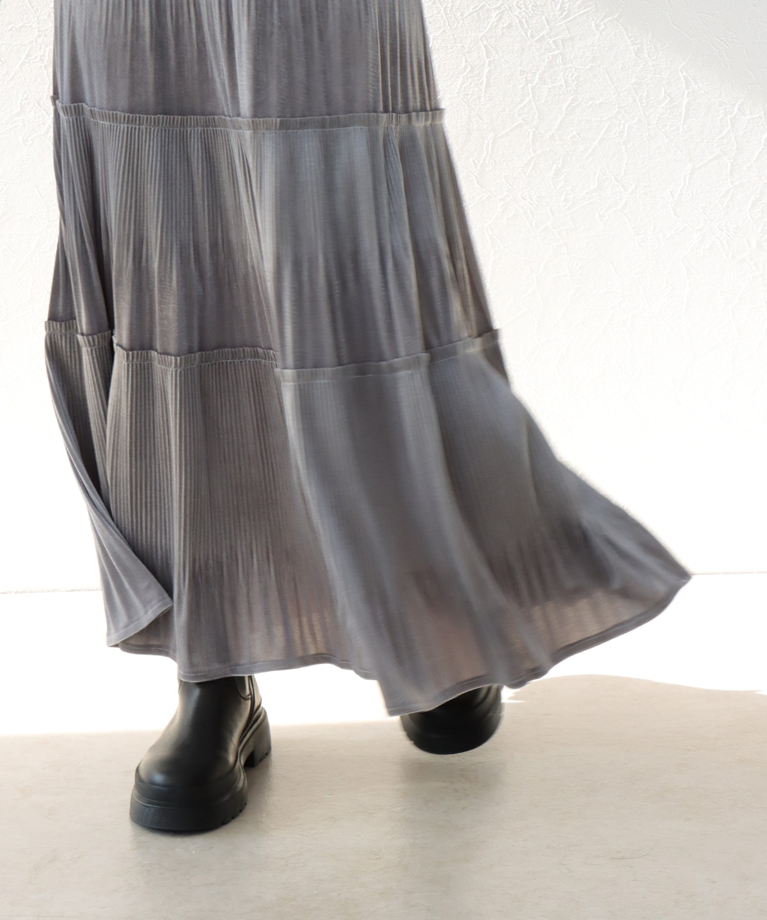 カットベロアプリーツスカート | AND ON JIONE STORE