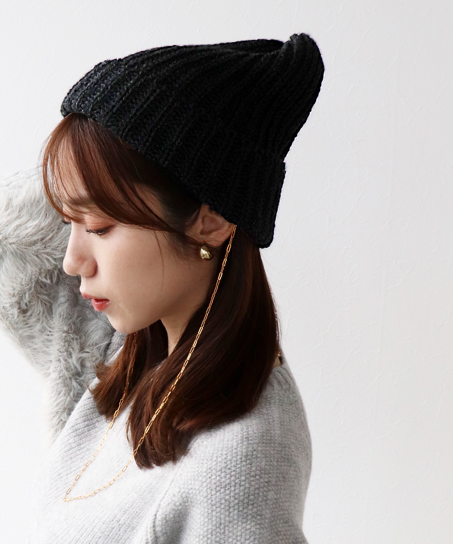 チェーン付リブボブキャップ【CLIPPER CASUALS/クリッパー カジュアル】