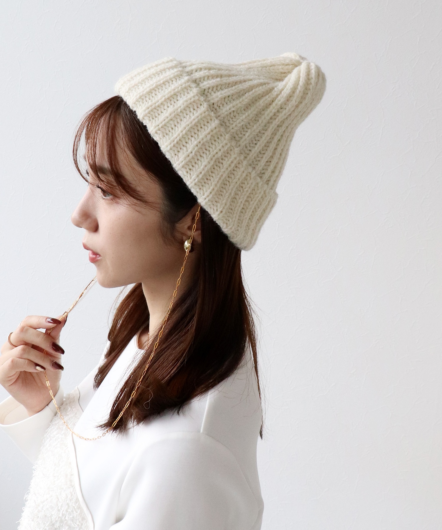 チェーン付リブボブキャップ【CLIPPER CASUALS/クリッパー カジュアル】