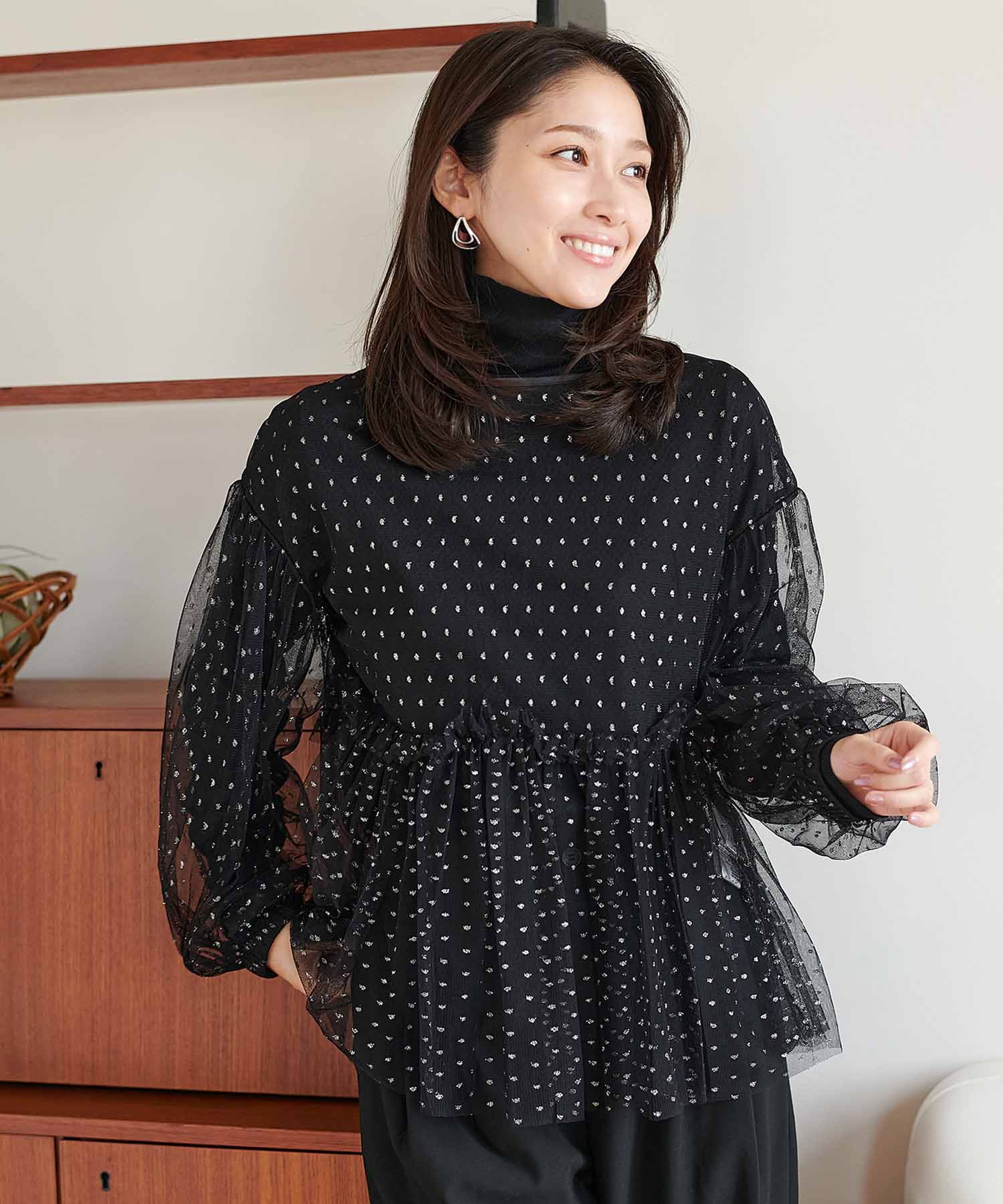 ラメドットチュールトップス【WEB先行】
