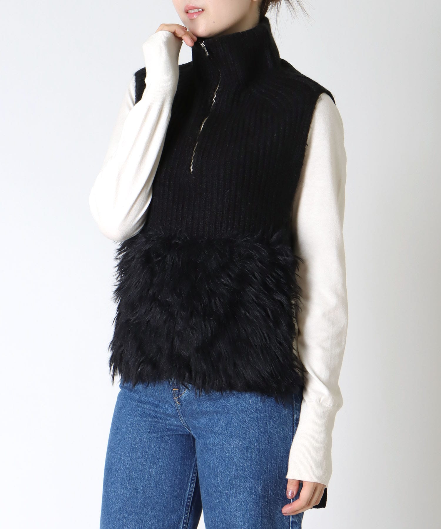 ファードッキングニットベスト | AND ON JIONE STORE（アンドオン 
