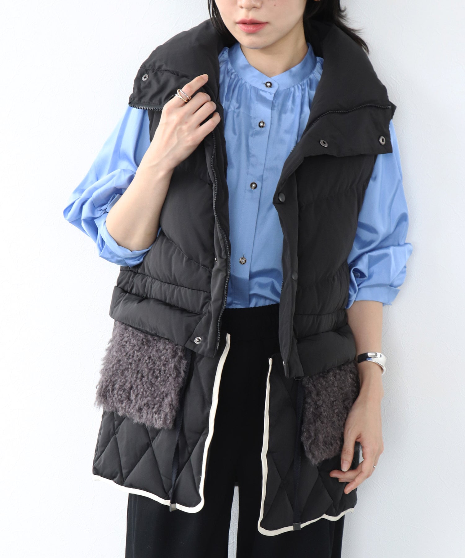 2WAYファーポケットダウンベスト