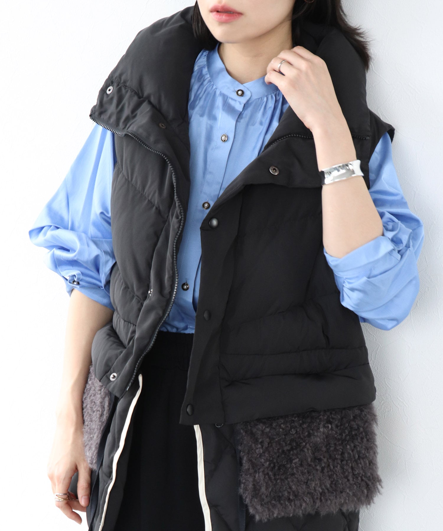 2WAYファーポケットダウンベスト