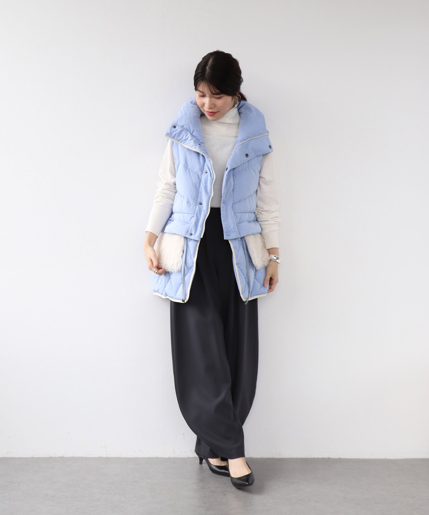 2WAYファーポケットダウンベスト