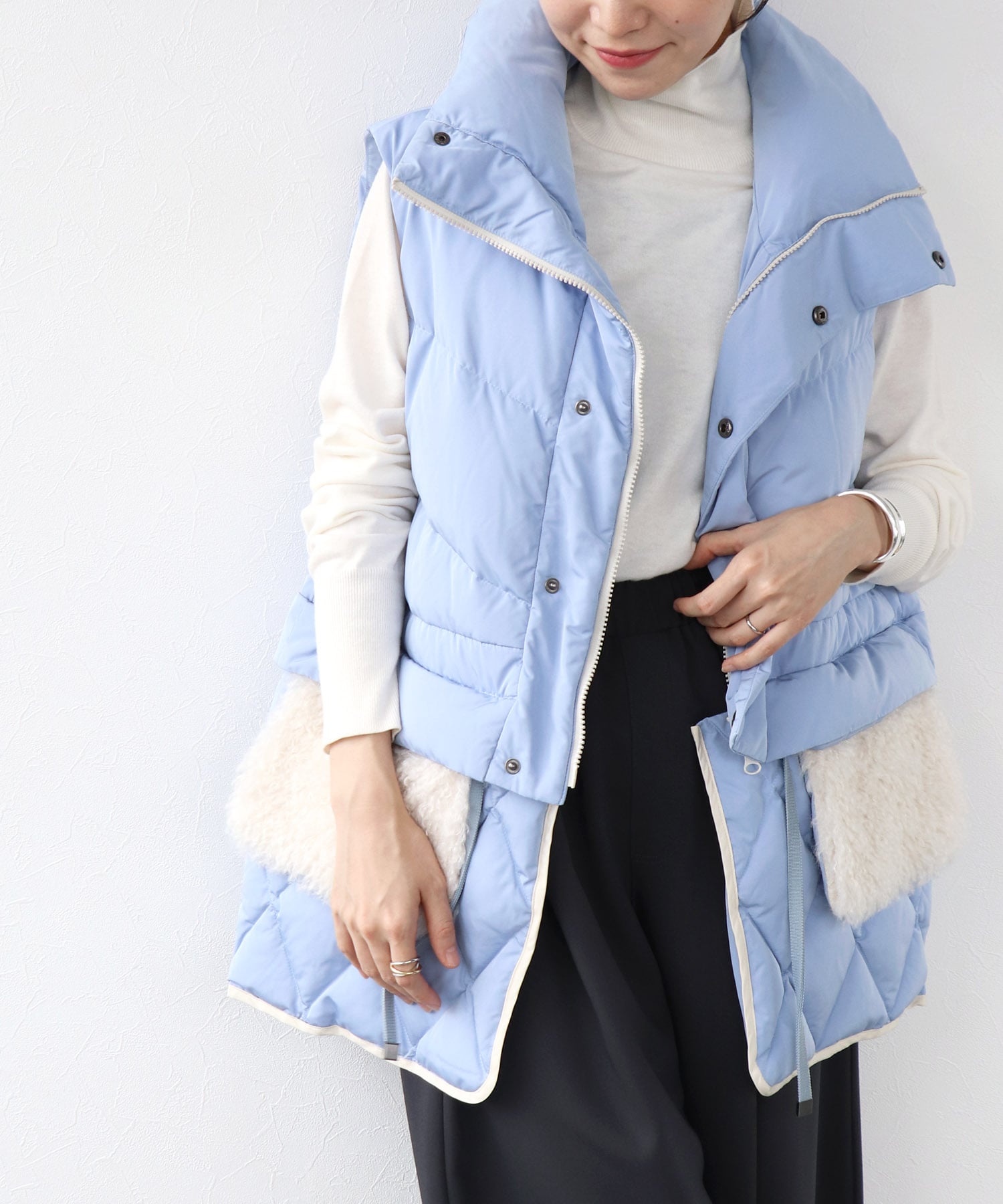 2WAYファーポケットダウンベスト