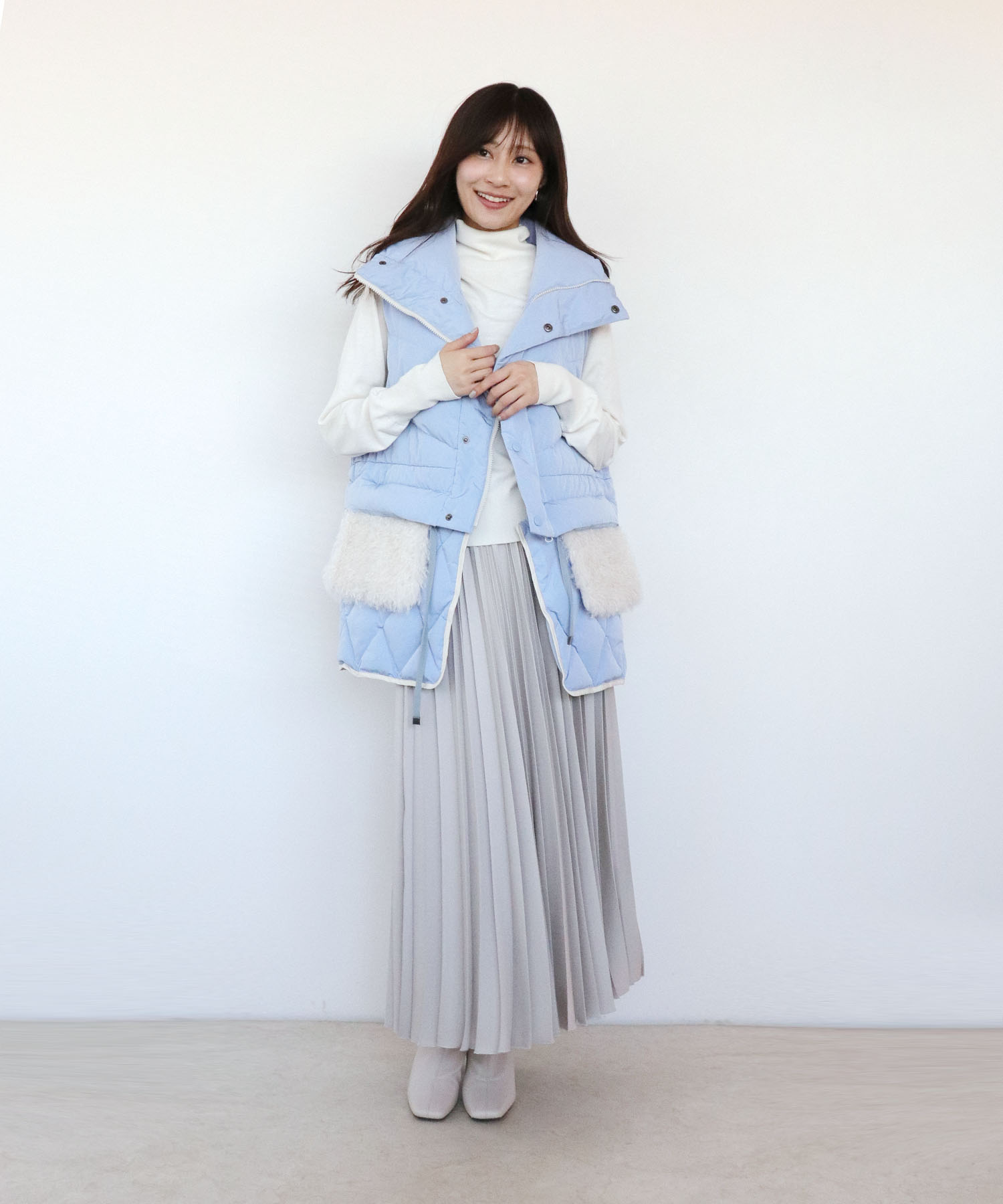 2WAYファーポケットダウンベスト