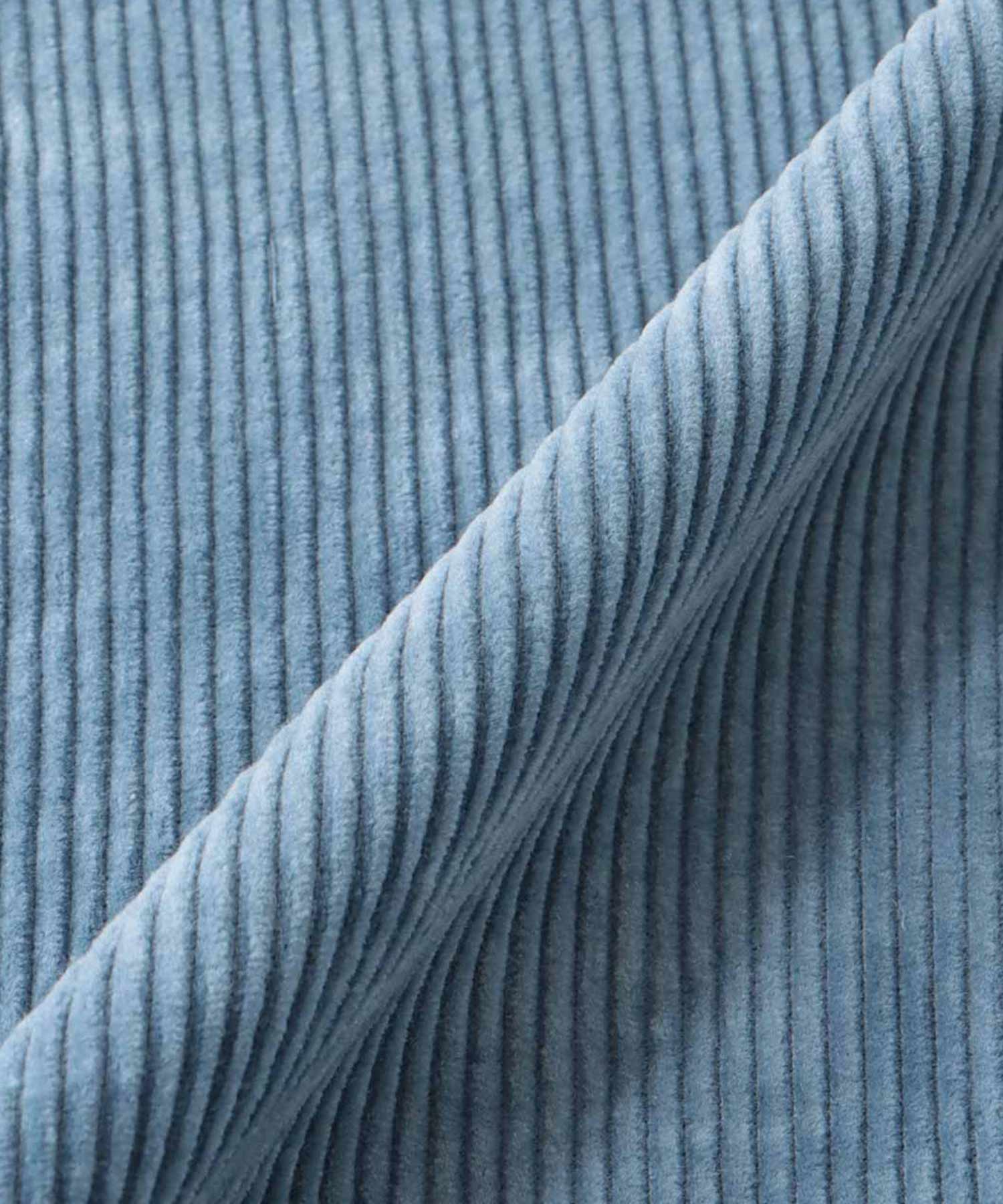 コーデュロイ ノーカラーシャツ