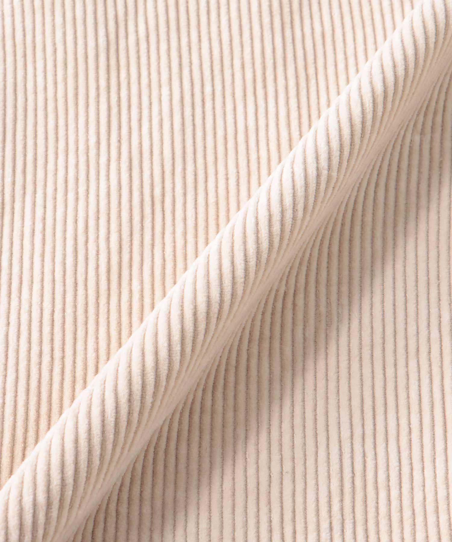 コーデュロイ ノーカラーシャツ