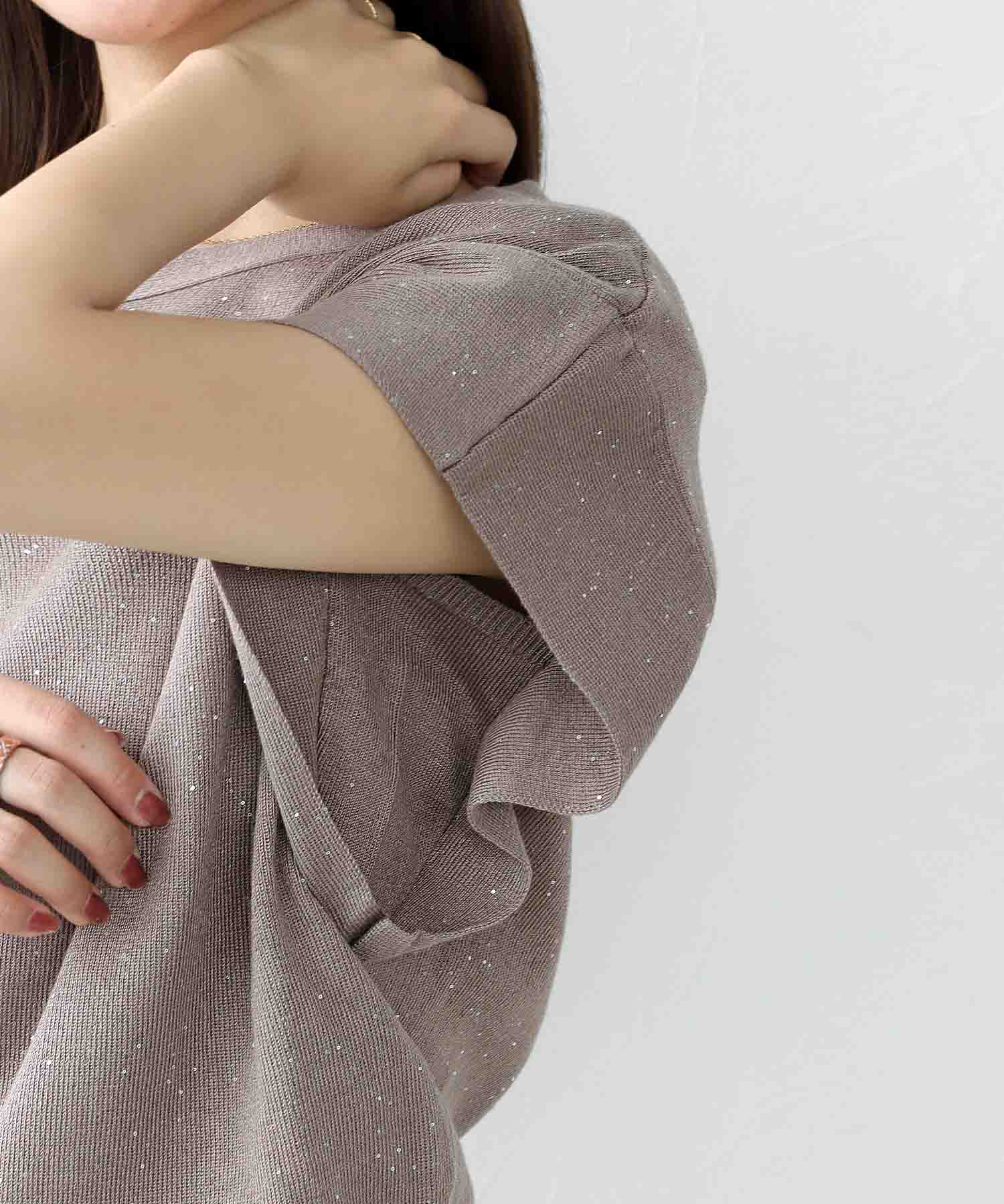 ラッフルスリーブ キラキラニット | AND ON JIONE STORE