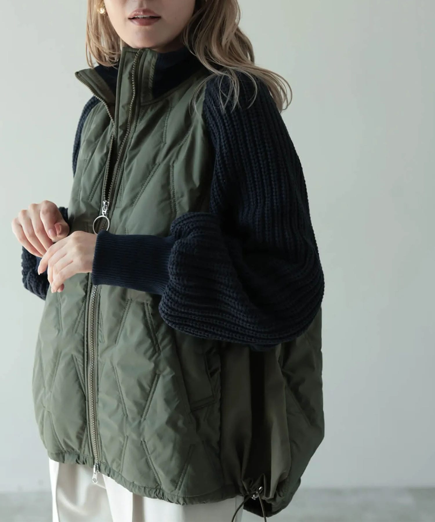 ニットドッキングハイネックジャケット