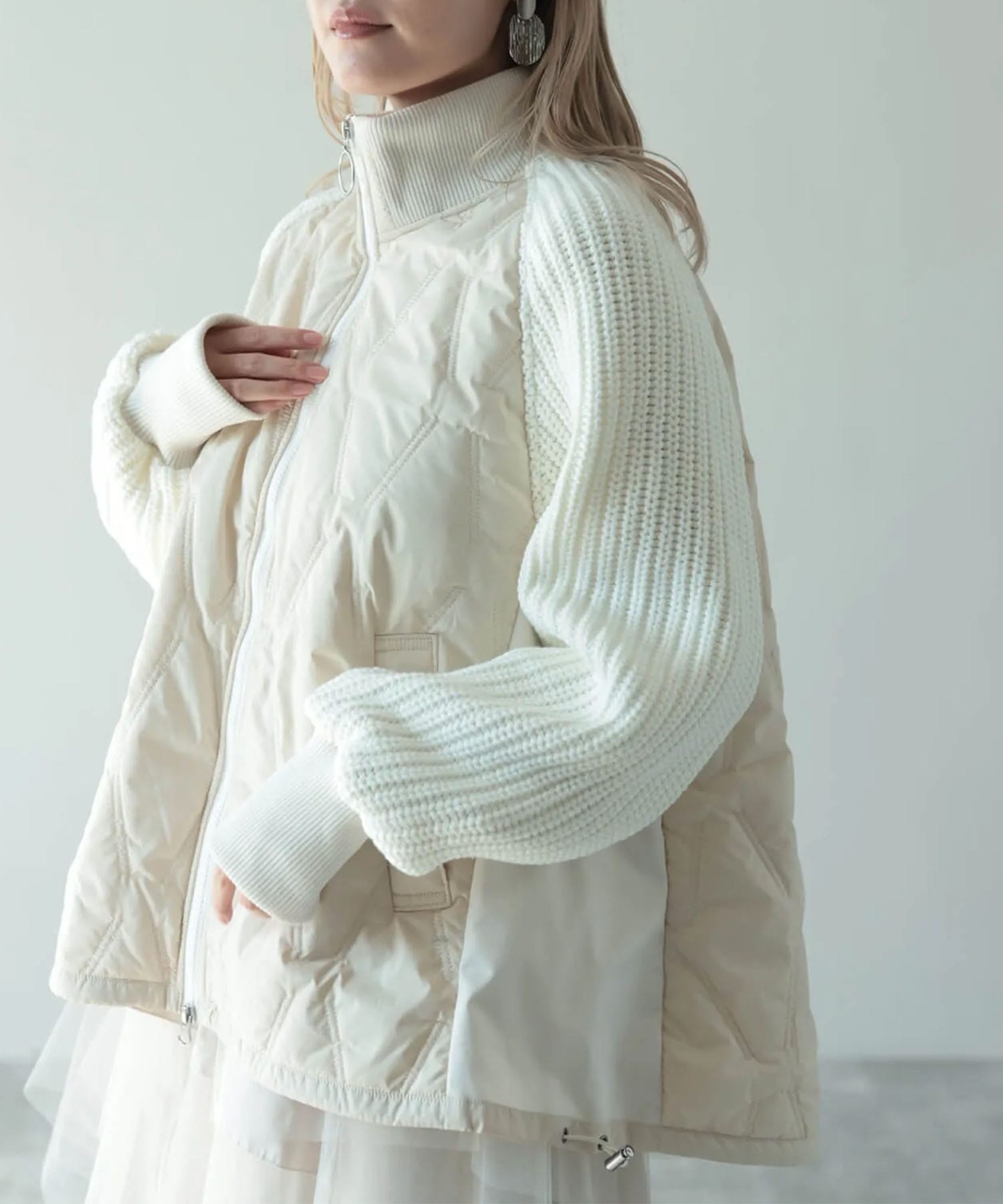 ニットドッキングハイネックジャケット