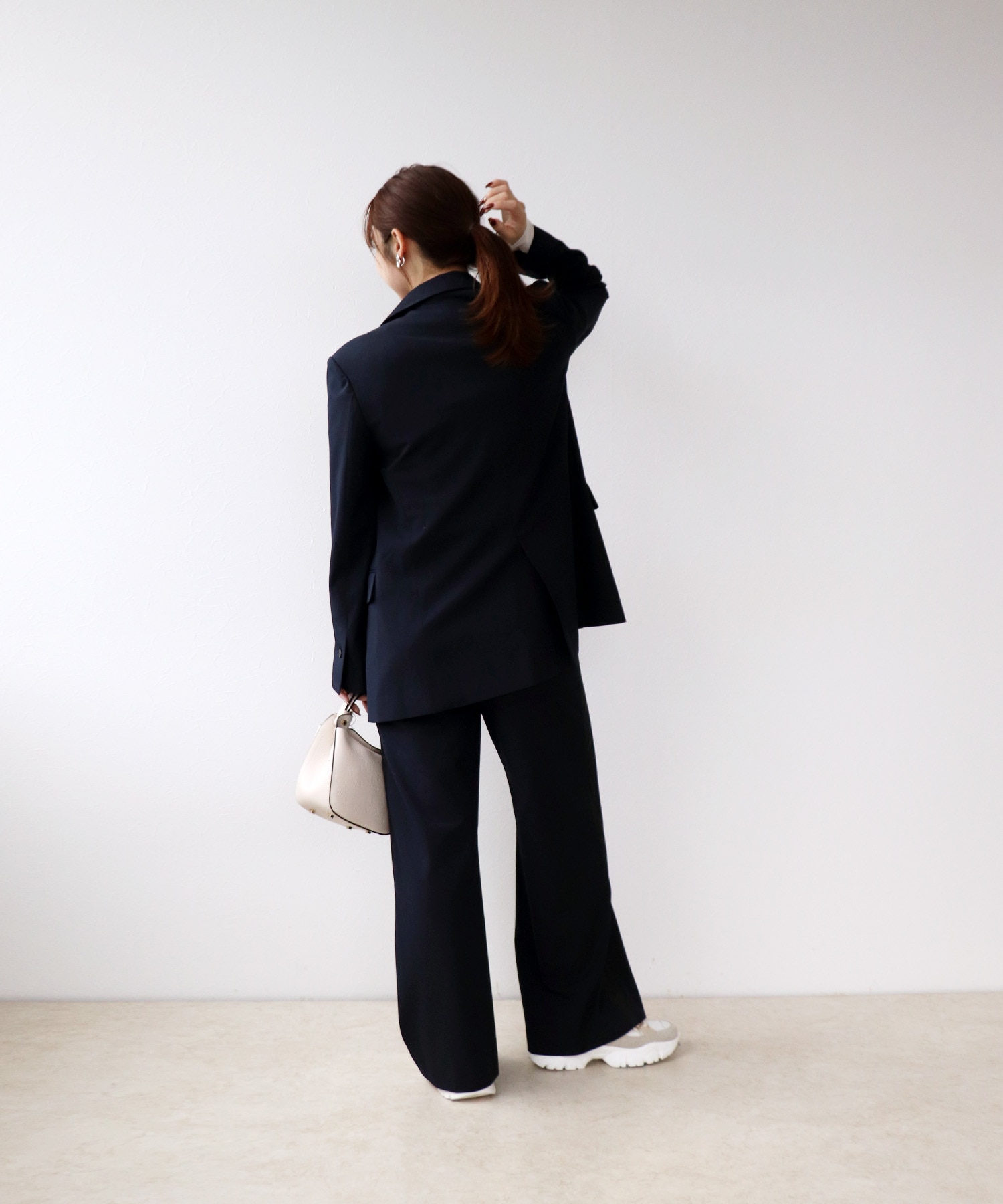 サイドライン ベルテッドストレートパンツ