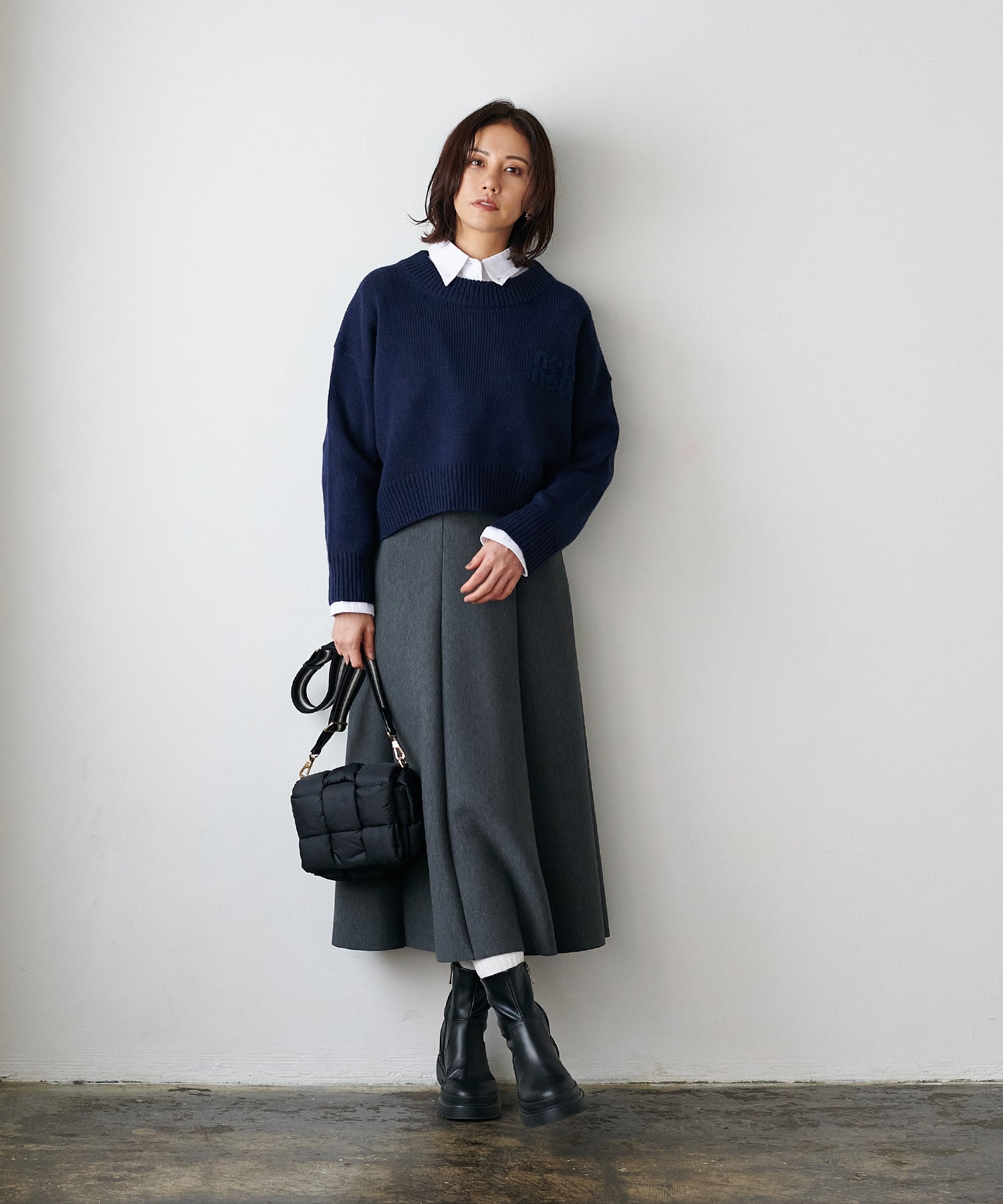 着痩せ見え ダンボールニットスカート【WEB・一部店舗限定】