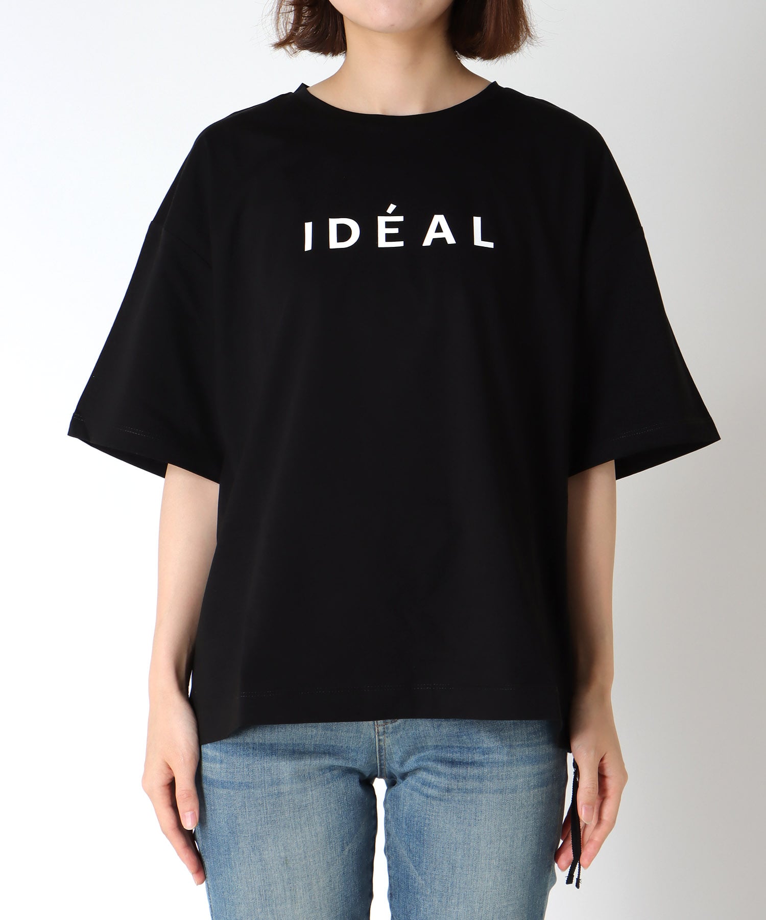HE IDEALロゴ サイドファスナーTシャツ