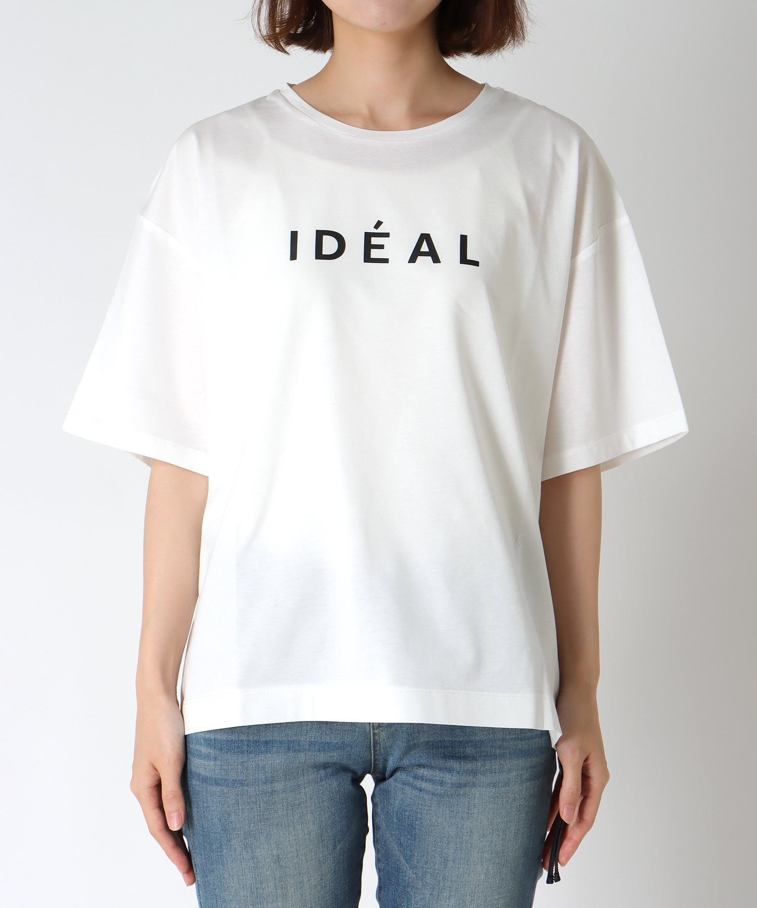 HE IDEALロゴ サイドファスナーTシャツ