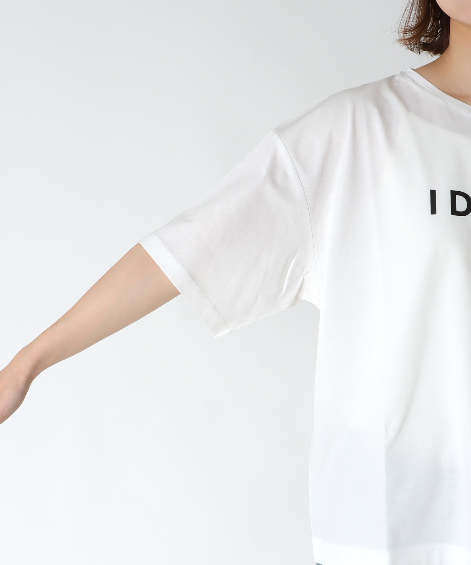 HE IDEALロゴ サイドファスナーTシャツ