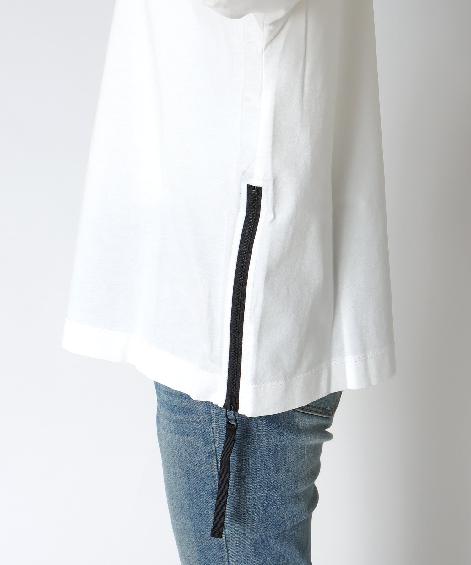 HE IDEALロゴ サイドファスナーTシャツ